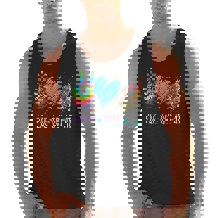 Peace Love Art Painting Palette Art Teacher Men Tank Top