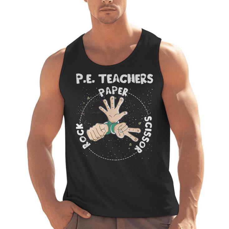 Physical Education PE Teacher Rock Paper Scissor Men Tank Top