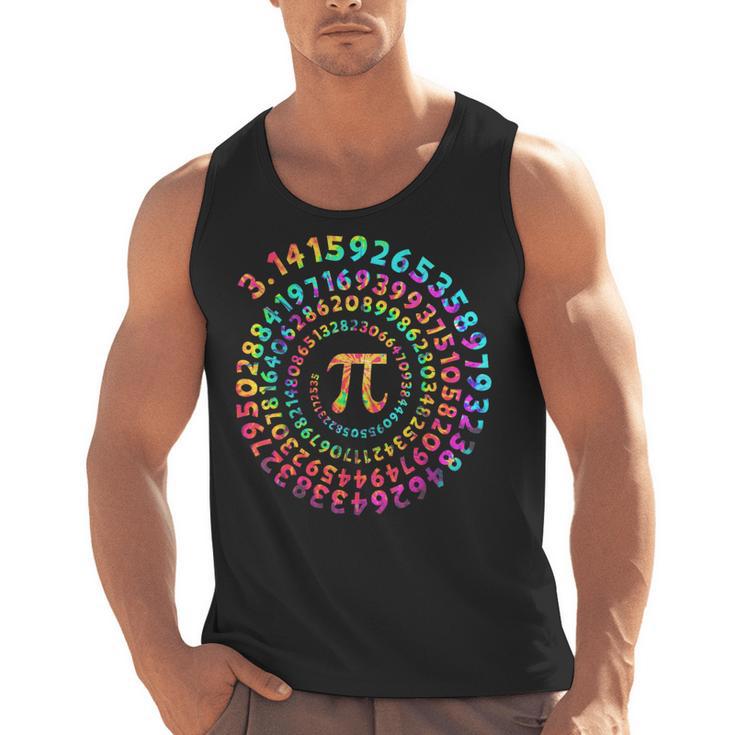 Pi Day Math Teacher Tie Dye Spiral Pi 314 Pi Day Men Tank Top