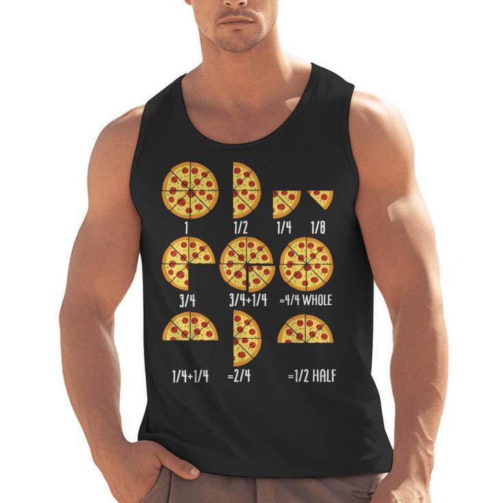 Pizza Slice Fraction Math Teacher Back To School Educational Men Tank Top