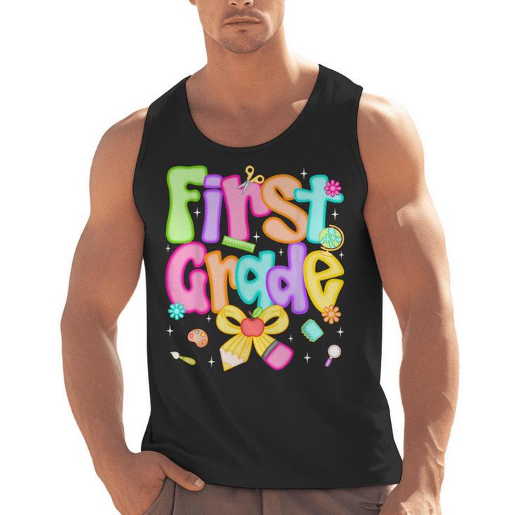 Preppy First Grade Back To School 1st Grade Teacher Girl Kid Men Tank Top