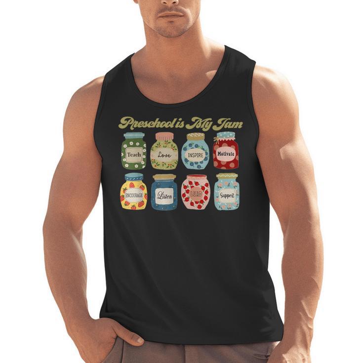 Preschool Is My Jam Retro Preschool Teacher Back To School Men Tank Top