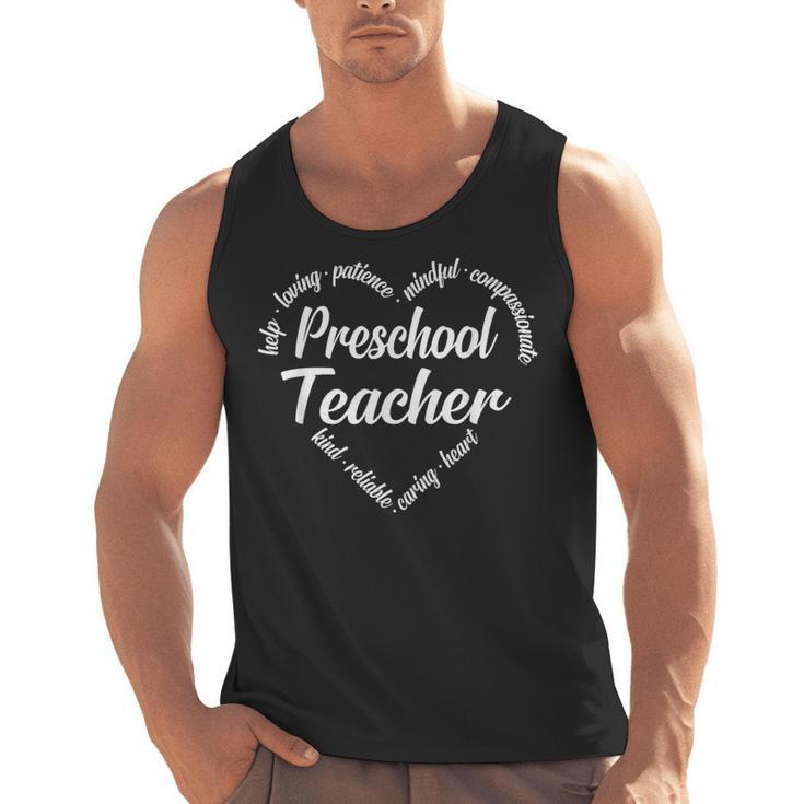 Preschool Teacher Heart Word Cloud Men Tank Top