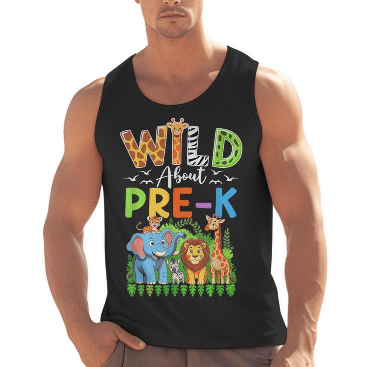 Preschool Teacher Kids Back To School Wild About Pre-K Men Tank Top