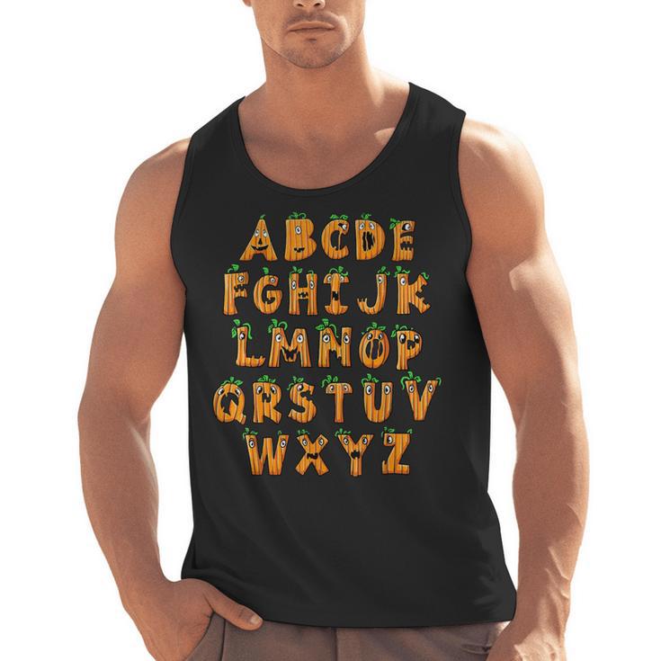 Pumpkin ABC Halloween Alphabet Costume School Teacher Kids Men Tank Top