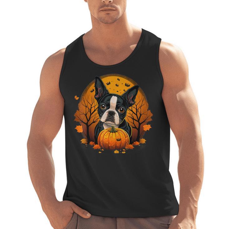 Pumpkin Boston Terrier Costume On Boston Terrier Halloween Men Tank Top, Boston Terrier Halloween Gifts, trending gift