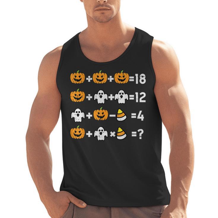 Pumpkin Ghost Equation Math Teacher Halloween Costume Men Tank Top