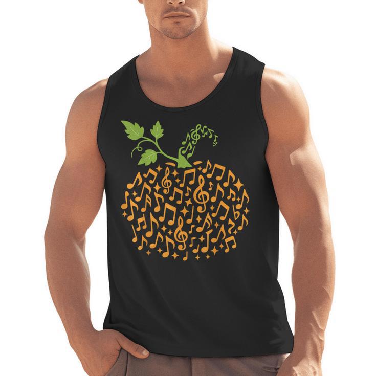 Pumpkin Music Notes Fall Teacher Autumn Halloween Men Tank Top
