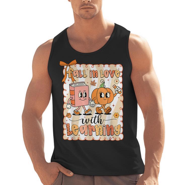 Pumpkin Teacher Preppy Fall In Love With Learning Autumn Men Tank Top