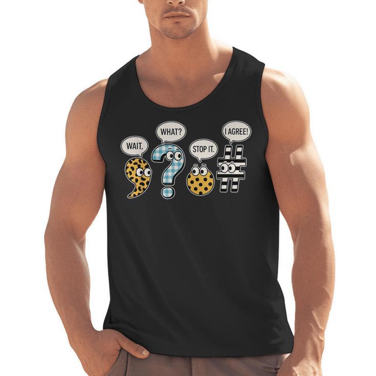 Punctuation English Grammar Teacher Back To School Men Tank Top