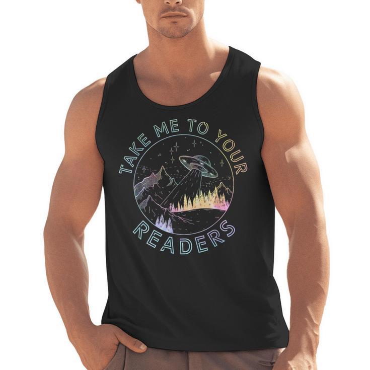 Take Reading English Teacher Library Alien Space T-S Tie Dye Men Tank Top