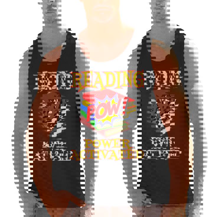 Reading Super Power Activated Superhero Teacher Or Student Men Women Girls Kids Men Tank Top