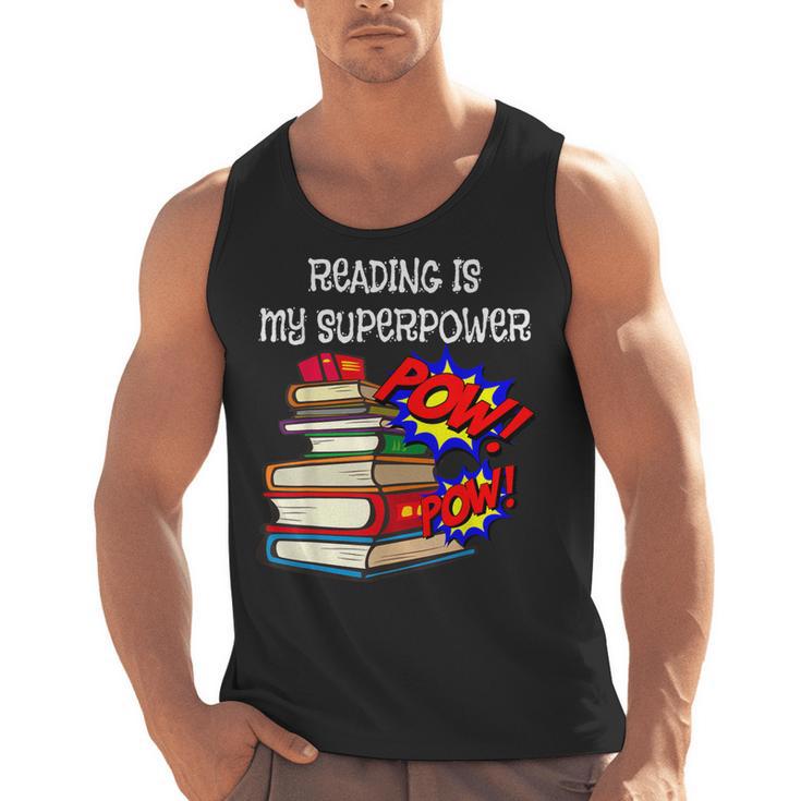 Reading Is My Super Power Superhero Best English Teacher Men Tank Top