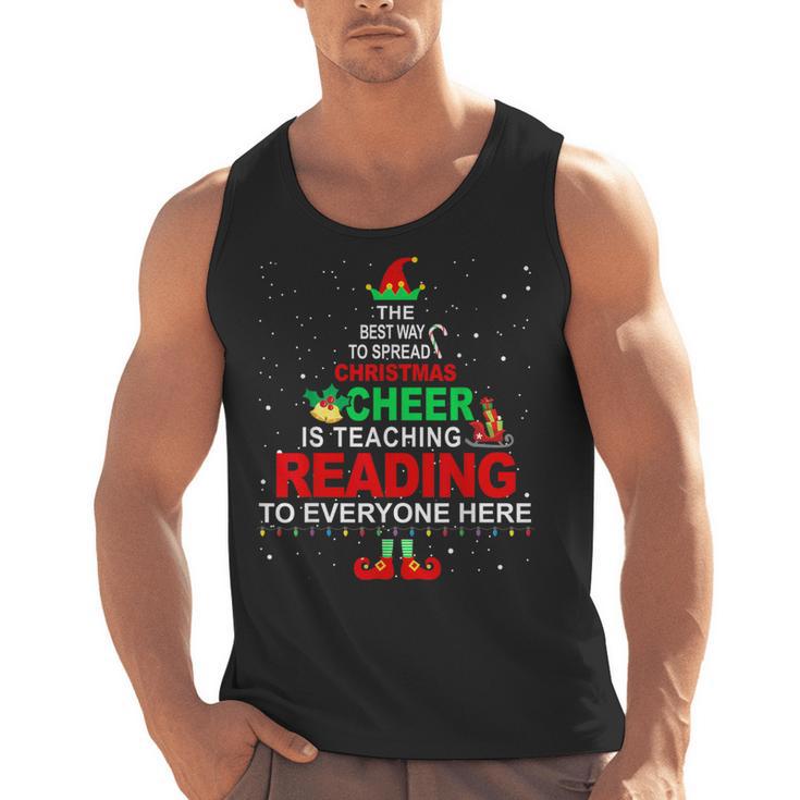 Reading Teacher Christmas Shirt Elf Christmas Cheer For Men Women Men Tank Top