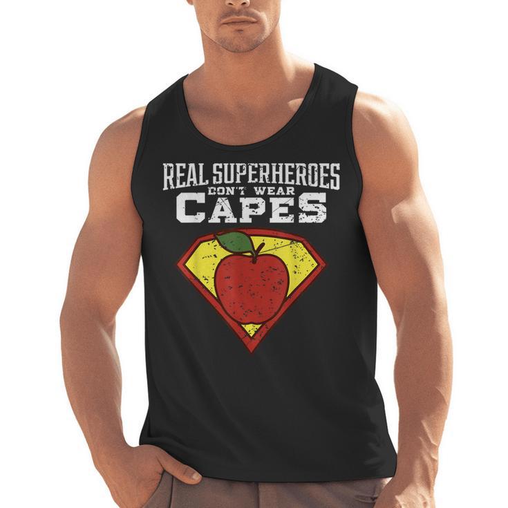 Real Superheroes Don't Wear Capes Teacher Shirt Teaching Te Men Tank Top