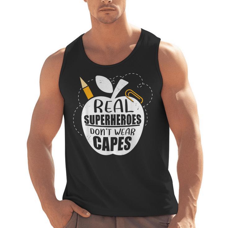 Real Superheroes Wear No Capes Teacher Design Teach Men Tank Top