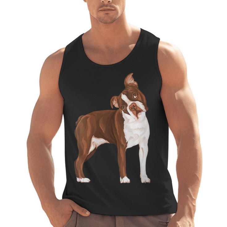 Red Boston Terrier Dog Men Tank Top, trending gift
