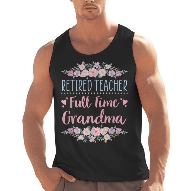 Retired Teacher Full Time Grandma Teaching Retirement Men Tank Top