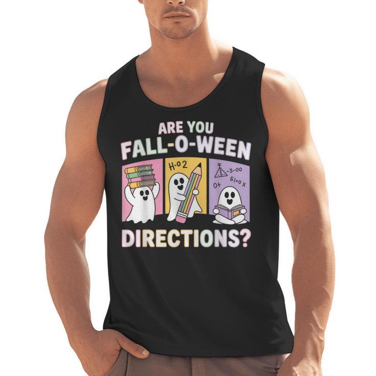 Retro Are You Fall O Ween Directions Teacher Halloween Ghost Men Tank Top