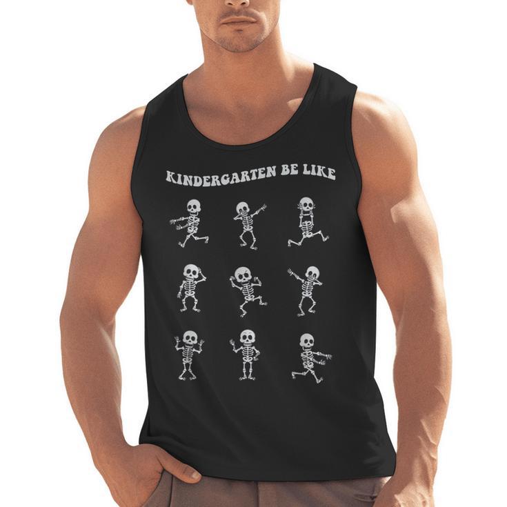 Retro Halloween Kindergarten Teacher Skeleton Trick Or Treat Men Women Kids Men Tank Top