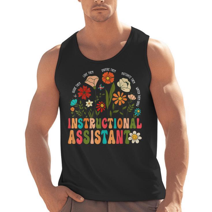 Retro Instructional Assistant Wildflowers Teacher Aide Men Tank Top
