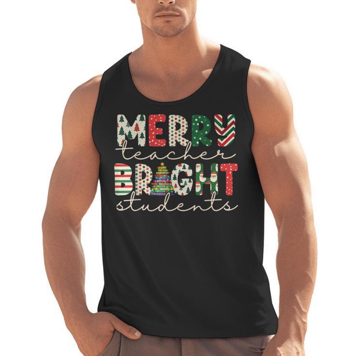 Retro Merry Teacher Bright Students Christmas Teacher Men Tank Top