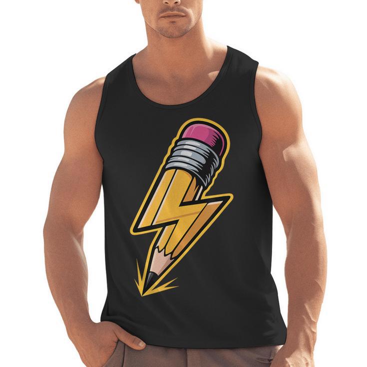 Retro Pencil Pencil Back To School Teacher Student Men Tank Top