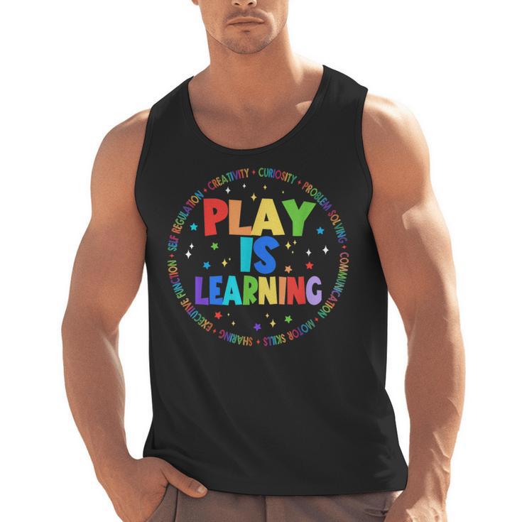 Retro Play Is Learning Teacher Back To School Men Tank Top