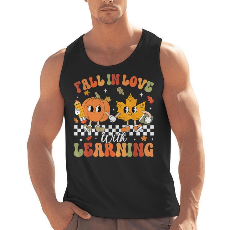 Retro Pumpkin Fall In Love With Learning Autumn Teacher Men Tank Top