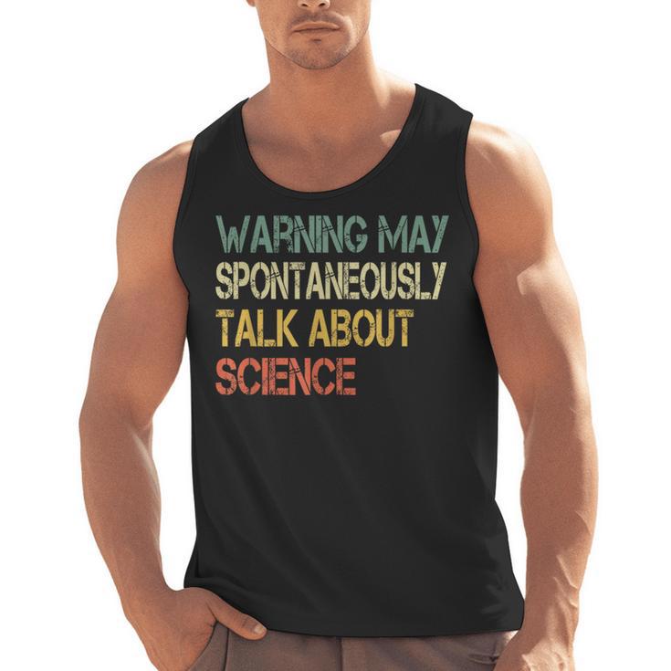 Retro Scientist Warning May Talk About Science Teacher Men Tank Top