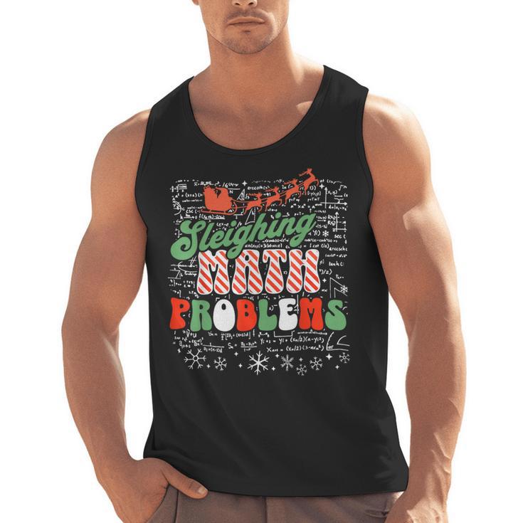 Retro Sleighing Math Problems Santa Math Teacher Christmas Men Tank Top