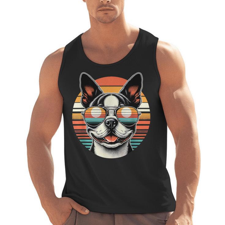 Retro Sunset Sunglasses Boston Terrier Boston Bull Bostie Men Tank Top, trending gift