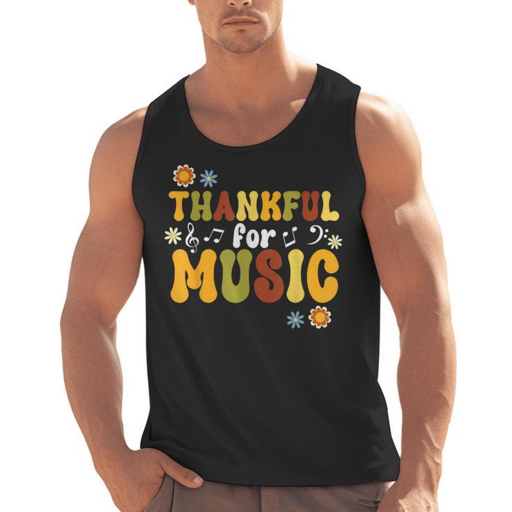 Retro Thankful For Music Floral Music Teacher Thanksgiving Men Women Men Tank Top