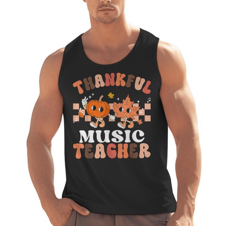 Retro Thankful Music Teacher Pumpkin Fall Thanksgiving Men Tank Top