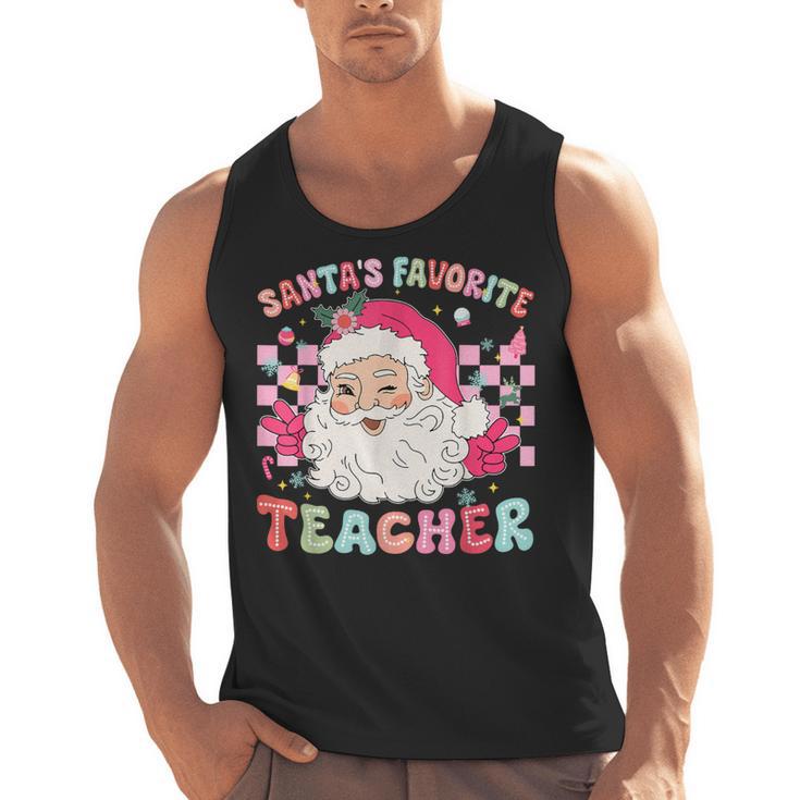Santa Favorite Teacher Shirt Teacher Christmas Men Tank Top