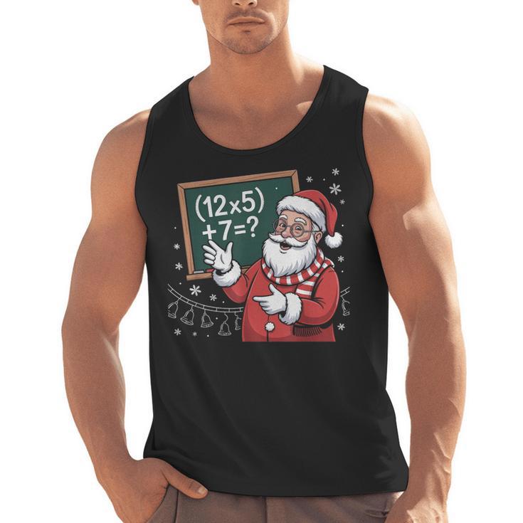 Santa Teacher 67 Math Christmas Xmas Holiday Number 67 Men Tank Top