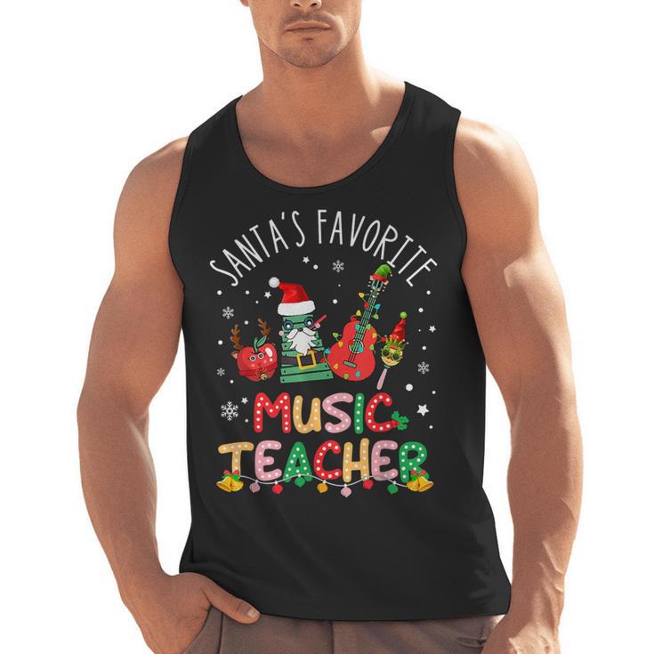 Santa's Favorite Music Teacher Christmas Santa Hat Matching Men Tank Top, trending gift Santa's Favorite Music Teacher Christmas Santa Hat Matching Men Tank Top, trending gift