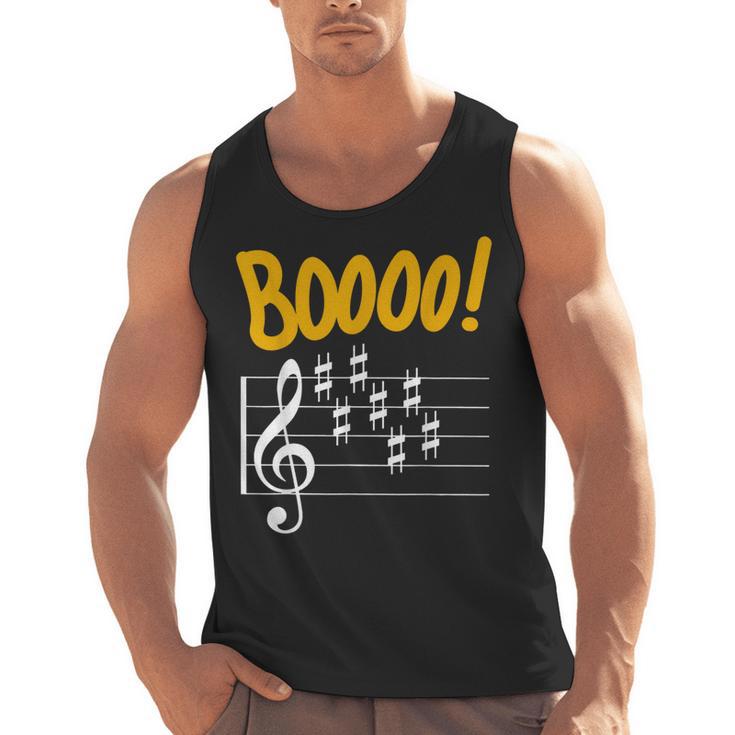 Scary Key Signature Boo Music Halloween Musician Teacher Men Women Men Tank Top