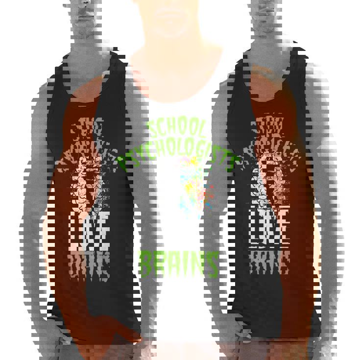 School Psychologists Love Brains Halloween Teacher Counselor Men Tank Top