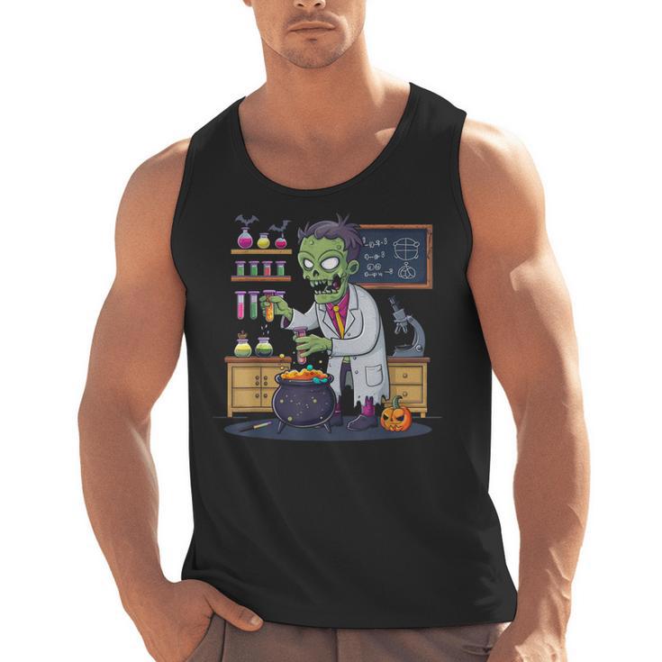 Science Teacher Halloween Shirt Zombie Chemistry Scientist Men Tank Top