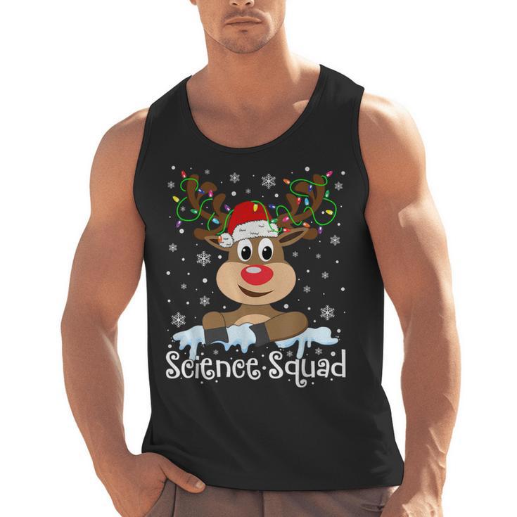Science Teacher Squad Reindeer Christmas Teacher Xmas Lights For Men Women Men Tank Top