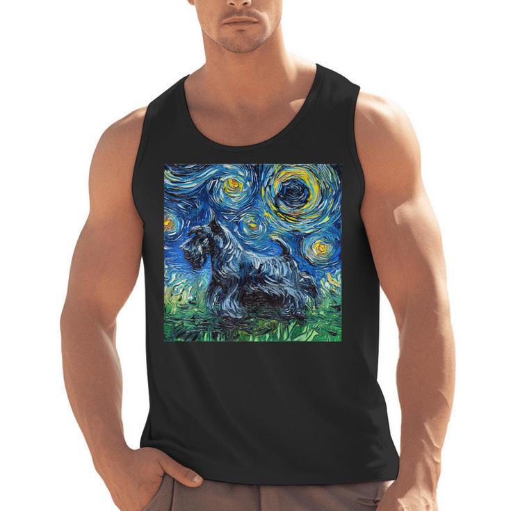 Scottish Terrier Starry Night Scotty Dog Art By Aja Men Tank Top, trending gift