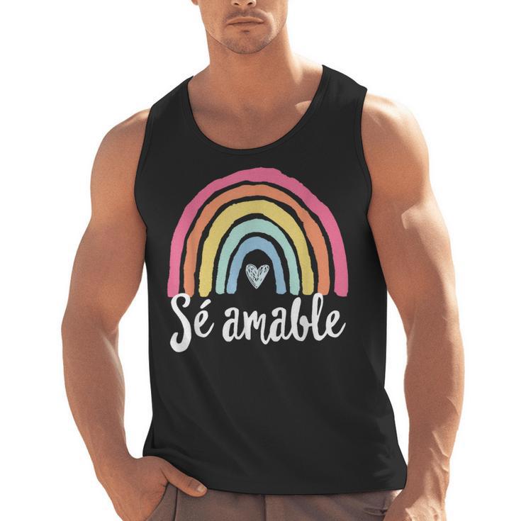 Sé Amable Spanish Bilingual Teacher Be Kind Boho Rainbow Men Tank Top