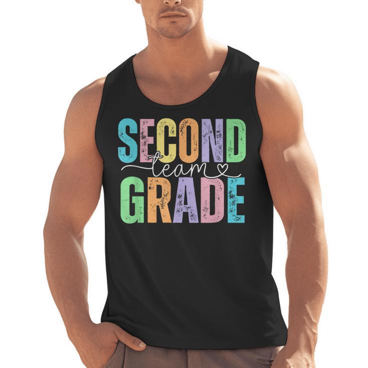 Second Grade Team Heart Teacher Student Back To School Girls Men Tank Top