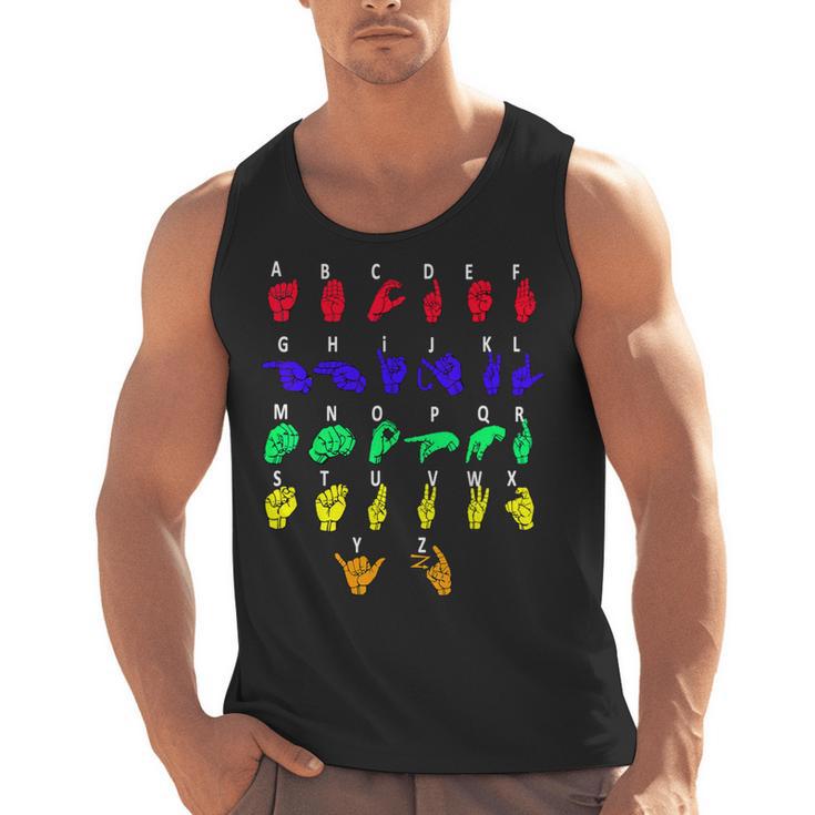 Sign Language Alphabet For ASL Interpreter Deaf Teacher Stud For Men Women Girls Kids Men Tank Top