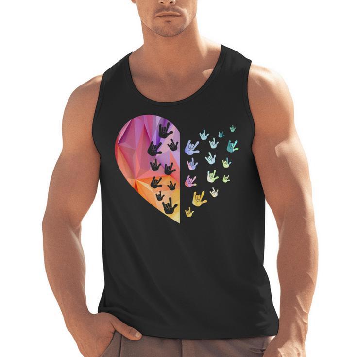 Sign Language Heart ASL For Deaf Teacher Men Tank Top