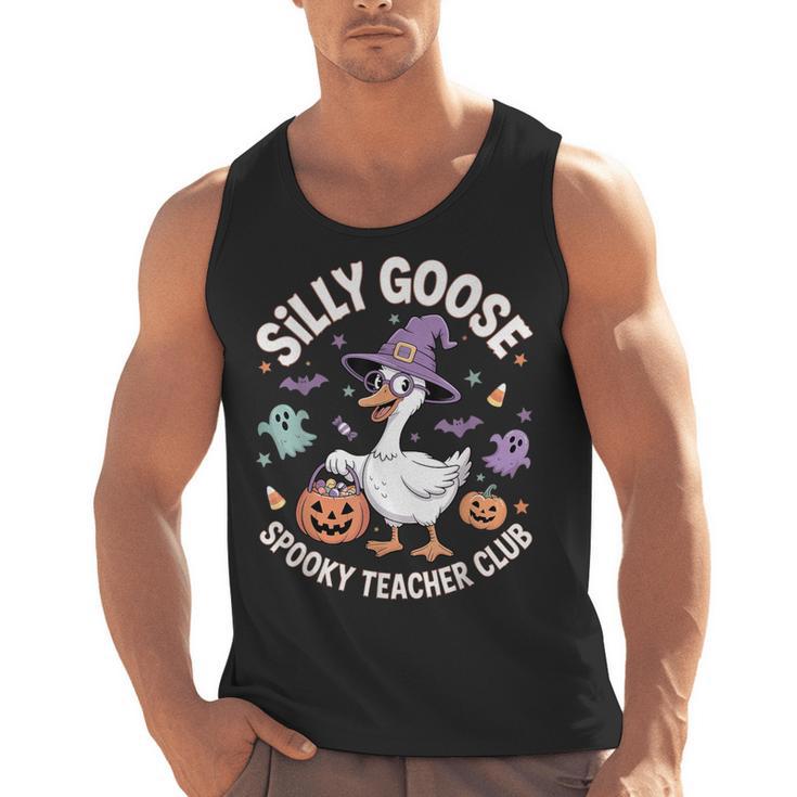 Silly Goose Spooky Teacher Club Halloween Witch Ghost Men Tank Top