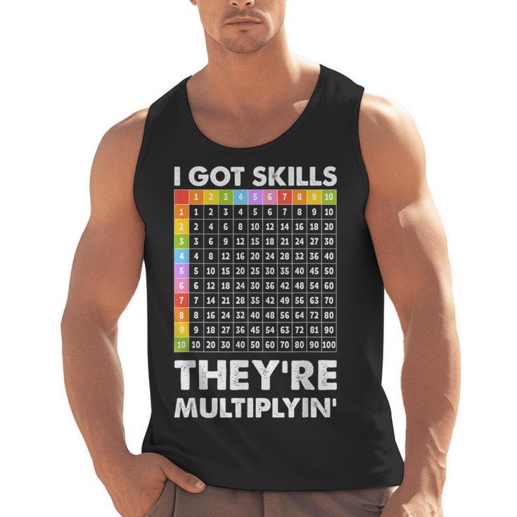 I Got Skills They'Re Multiplying Nerd Math Teacher Men Tank Top