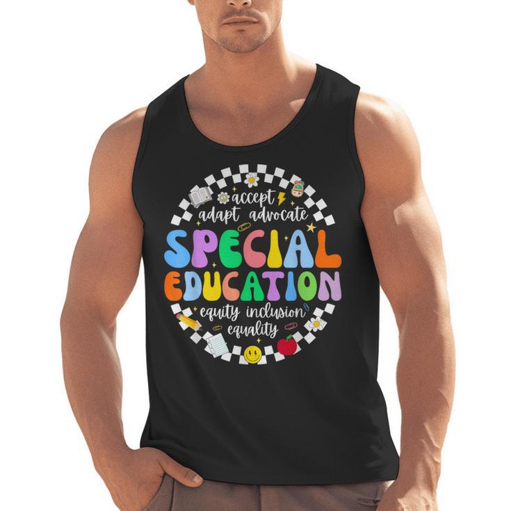 Special Education Teacher SPED Squad Team Kids Men Groovy Men Tank Top