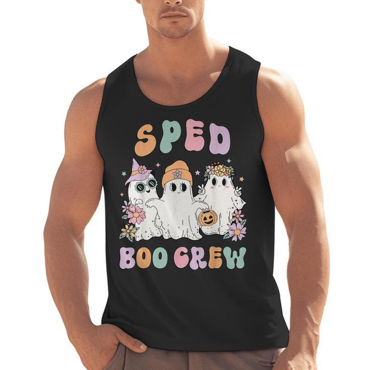 SPED Boo Crew Halloween Floral Ghost Special Ed SPED Teacher For Men Women Kids Men Tank Top